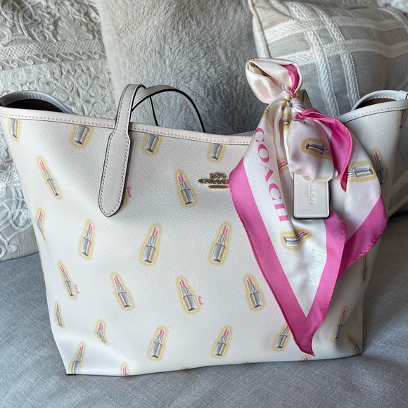 Coach Handbags - COACH lipstick tote with added lipstick scarf